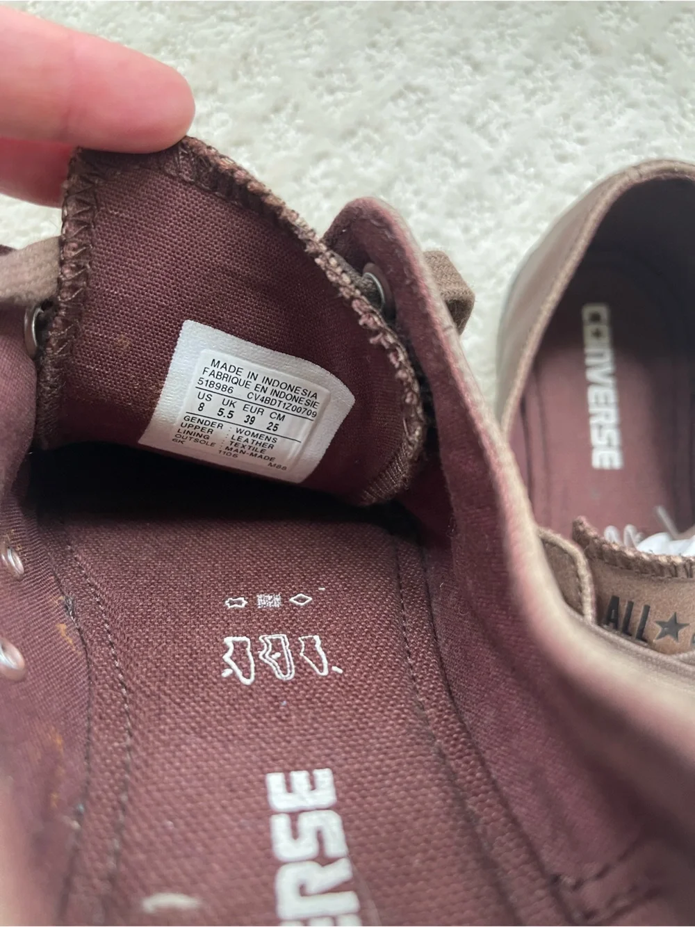 Converse All Star Women’s Low-Top Sneakers in Brown Leather - Picture 6 of 6